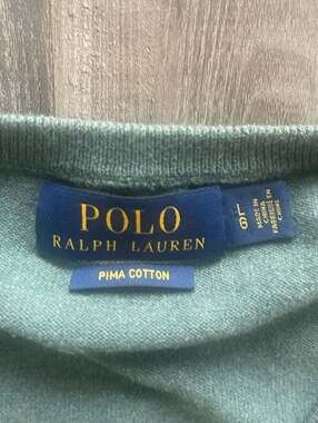 Polo Ralph Lauren Men's Pima Cotton V-Neck Sweater Heather Green Size Large